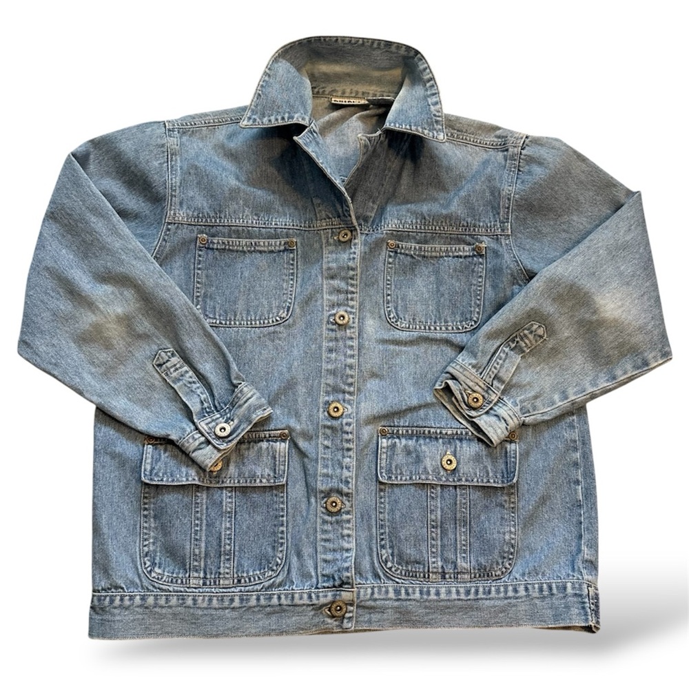 Vintage Women’s Bill Blass Denim Jean Utility Chore Jacket Size Medium